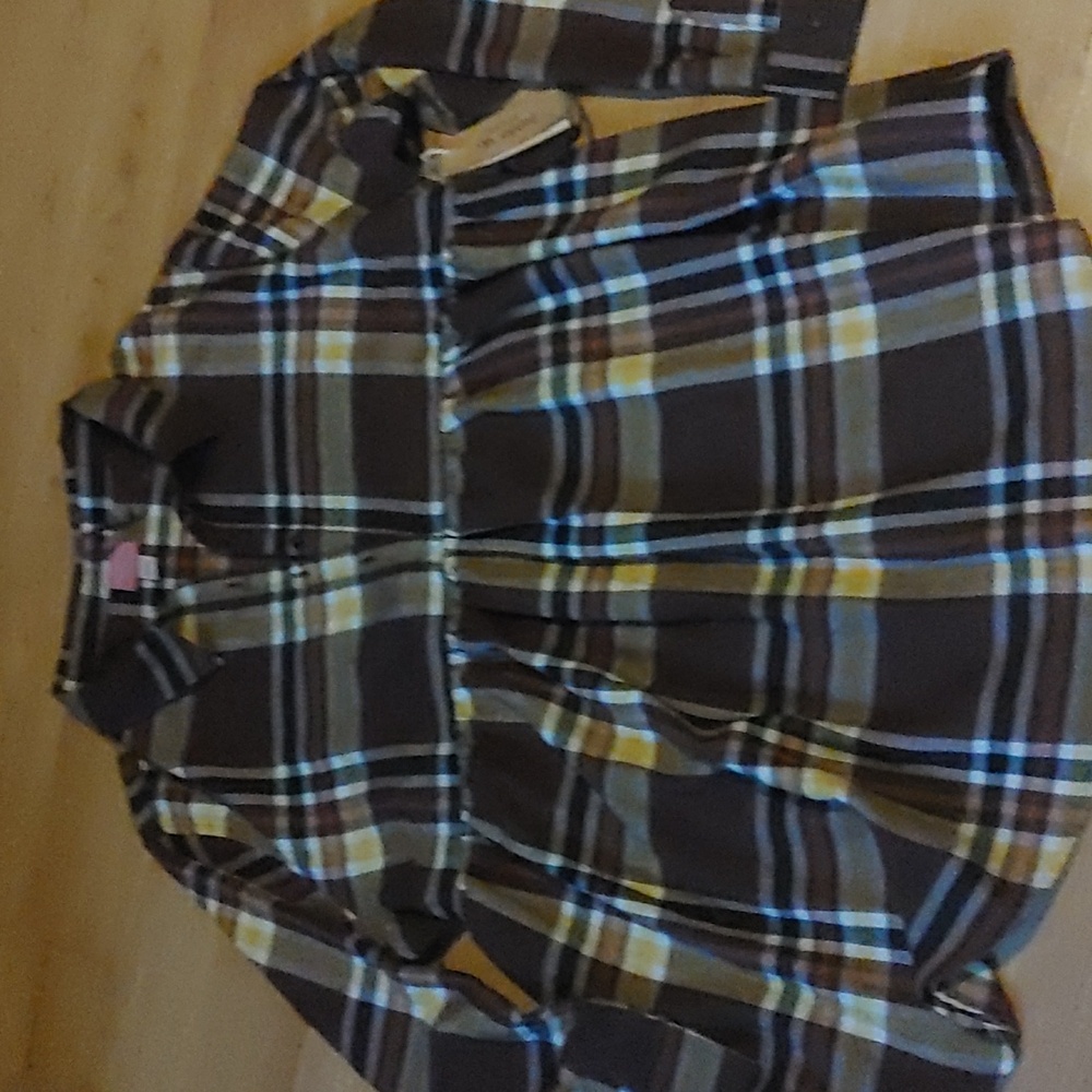 3/$40 Paisley Sky Plaid Shirt Sz XL